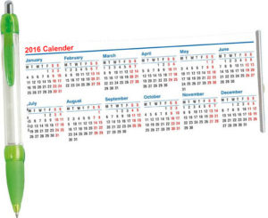 Pen With Calendar Pull Out